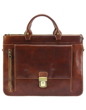 Donato leather Briefcase - Brown