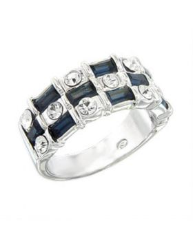 S55206-5 - 925 Sterling Silver Rhodium Ring Top Grade Crystal Montana