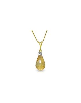 2.3 Carat 14K Gold Delight And More Citrine Diamond Necklace