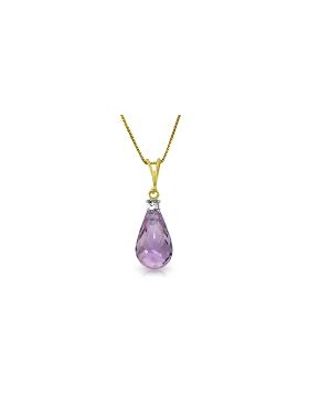 2.3 Carat 14K Gold Ask For More Amethyst Diamond Necklace