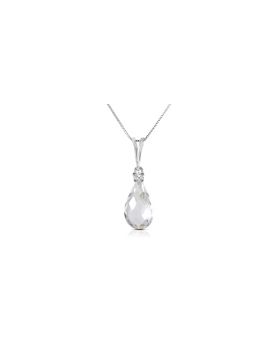 2.3 Carat 14K White Gold These Skies White Topaz Diamond Necklace