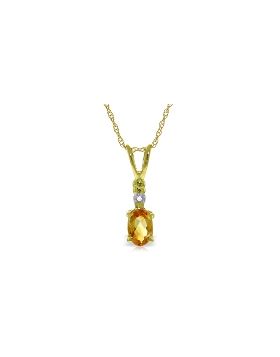 0.46 Carat 14K Gold Lovemaking Citrine Diamond Necklace