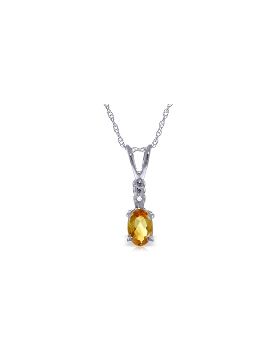 0.46 Carat 14K White Gold Heart Is A Heart Citrine Diamond Necklace