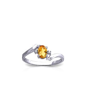 0.46 Carat 14K White Gold Love Carries On Citrine Diamond Ring