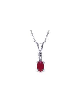 0.46 Carat 14K White Gold Pulse Ruby Diamond Necklace