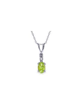 0.46 Carat 14K White Gold Once In A Lifetime Peridot Diamond Necklace