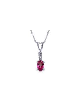 0.46 Carat 14K White Gold Play The Part Pink Topaz Diamond Necklace