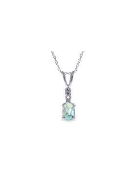 0.46 Carat 14K White Gold Another Victory Aquamarine Diamond Necklace