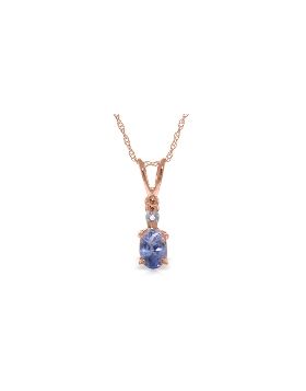 14K Rose Gold Necklace w/ Natural Diamond & Tanzanite