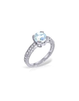 1.8 Carat 14K White Gold Build Tomorrows Aquamarine Diamond Ring