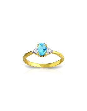 0.46 Carat 14K Gold Walk Together Blue Topaz Diamond Ring