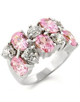 Ring 925 Sterling Silver High-Polished AAA Grade CZ Rose