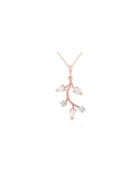 14K Rose Gold Necklace w/ Opals & Aquamarines
