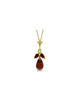 1.7 Carat 14K Gold Passionate Romantic Garnet Necklace