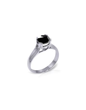 14K White Gold Solitaire Ring 1.0 Carat Black Diamond