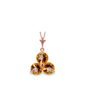 14K Rose Gold Citrine Necklace Gemstone Genuine New