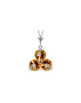 0.75 Carat 14K White Gold Play Fire Citrine Necklace