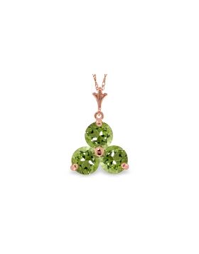14K Rose Gold Peridot Necklace Certified New