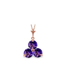 14K Rose Gold Purple Amethyst Platinum Necklace