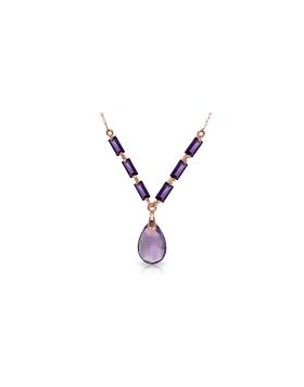 14K Rose Gold Purple Amethyst Necklace Certified Genuine Classic