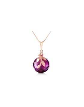 14K Rose Gold Necklace w/ Checkerboard Cut Purple Amethyst & Diamond