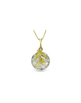 5.32 Carat 14K Gold Necklace Natural Green Amethyst Diamond