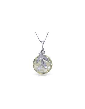 5.32 Carat 14K White Gold Necklace Natural Green Amethyst Diamond