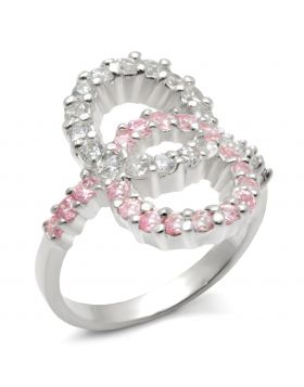 Ring 925 Sterling Silver High-Polished AAA Grade CZ Rose