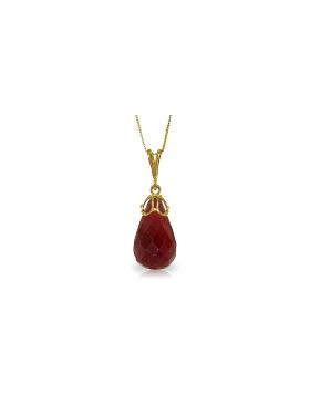 14.8 Carat 14K Gold Necklace Briolette Natural Ruby