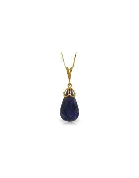 14.8 Carat 14K Gold Necklace Briolette Natural Sapphire