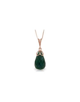 14.8 Carat 14K Rose Gold Necklace Briolette Natural Emerald