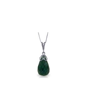 14.8 Carat 14K White Gold Necklace Briolette Natural Emerald