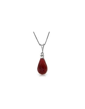 8.85 Carat 14K White Gold Face Home Ruby Diamond Necklace