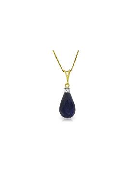 8.85 Carat 14K Gold Raven Sapphire Diamond Necklace