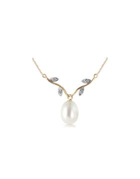 4.02 Carat 14K Gold Love Oh Love Pearl Diamond Necklace
