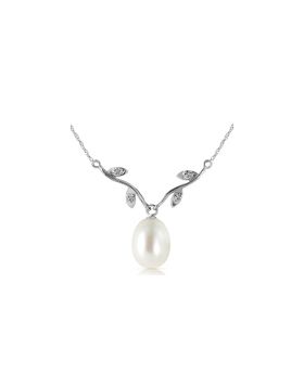 4.02 Carat 14K White Gold Better Believe Pearl Diamond Necklace