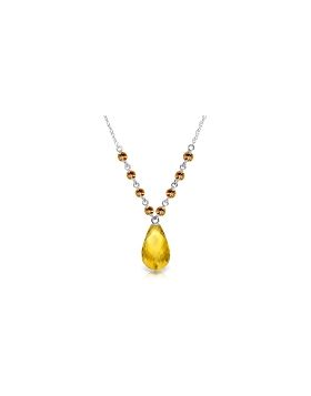 11.5 Carat 14K White Gold Strong Chain Citrine Necklace