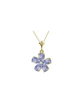 2.22 Carat 14K Gold Necklace Natural Tanzanite Diamond