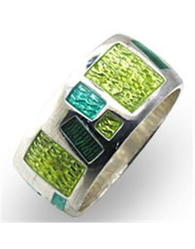 Ring 925 Sterling Silver High-Polished Epoxy Multi Color