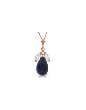 14K Rose Gold Natural Sapphire & Rose Topaz Necklace Certified