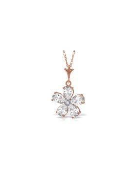 14K Rose Gold Natural Rose Topaz & Diamond Necklace