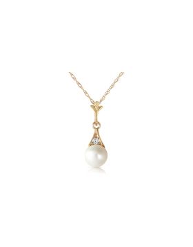 2.03 Carat 14K Gold Necklace Diamond Pearl