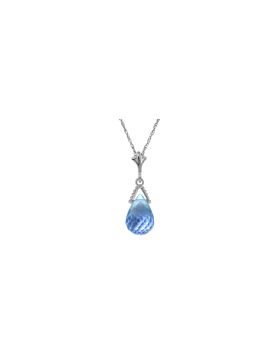 2.25 Carat Silver Necklace Natural Briolette Blue Topaz