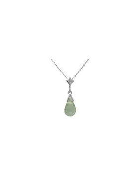 2.25 Carat Silver Necklace Natural Briolette Green Amethyst