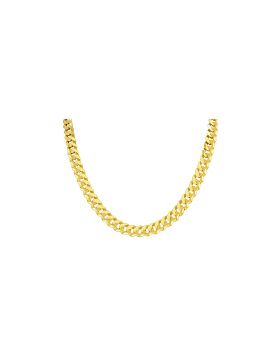 14K. Gold Pave Link Chain Necklace 3.70 mm Wide