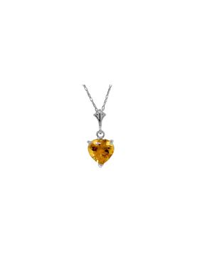 1.15 Carat Silver Necklace Natural Heart Citrine