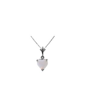 0.7 Carat Sterling Silver Necklace Natural Heart Opal