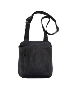 Gaspare cross body leather bag- Black