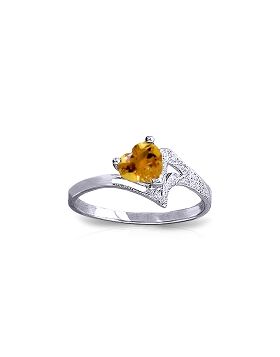 0.95 Carat 14K White Gold Show My Support Citrine Ring