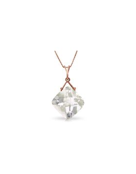 14K Rose Gold Necklace w/ Natural Checkerboard Cut Rose Topaz